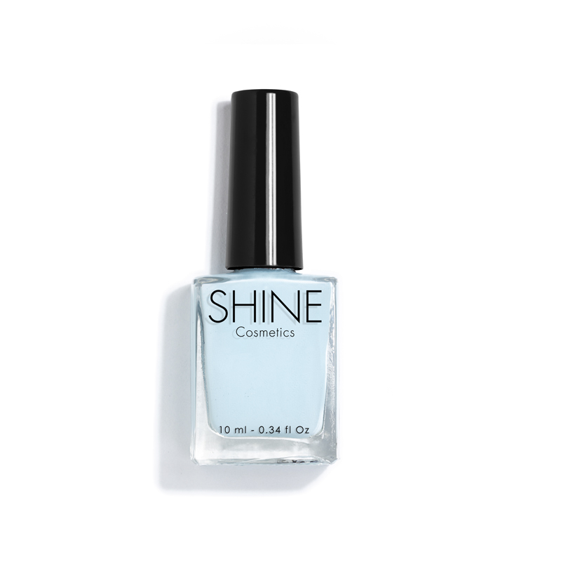 Esmalte de uñas profesional Blue Sky azul claro de Shine Cosmetics efecto gel vegano 14 free de 10 ml, secado rápido