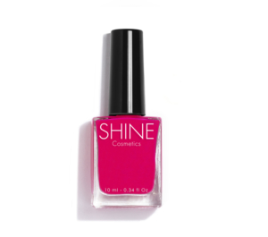 Esmalte de uñas profesional Fucsia de Shine Cosmetics efecto gel vegano 14 free de 10 ml, secado rápido