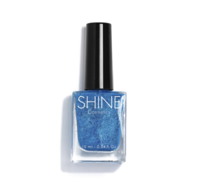 Esmalte de uñas profesional Glitter Blue Escarchado de Shine Cosmetics efecto gel vegano 14 free de 10 ml, secado rápido
