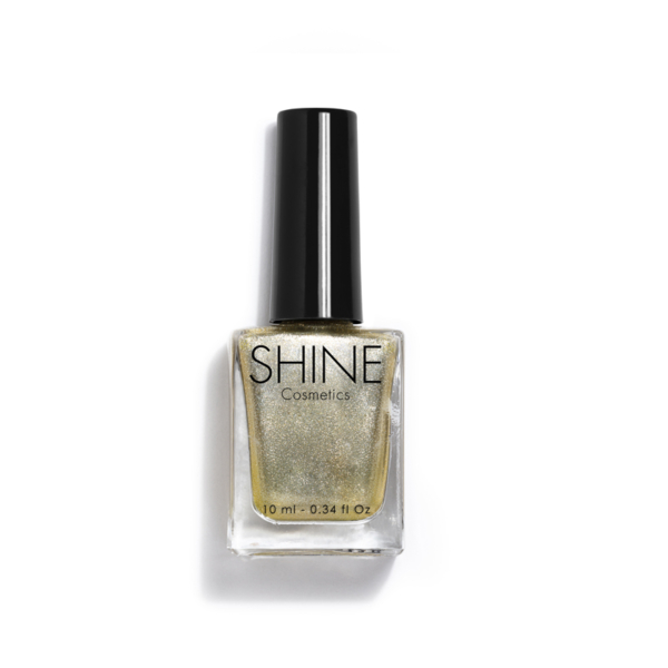 Esmalte de uñas profesional Gold Dorado Metalizado de Shine Cosmetics efecto gel vegano 14 free de 10 ml, secado rápido