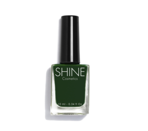 Esmalte de uñas profesional Green Army verde Militar de Shine Cosmetics efecto gel vegano 14 free de 10 ml, secado rápido