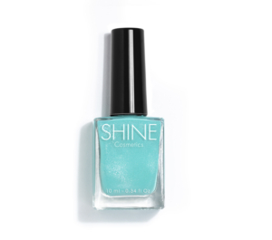 Esmalte de uñas profesional Green Stars Verde Escarchado de Shine Cosmetics efecto gel vegano 14 free de 10 ml, secado rápido