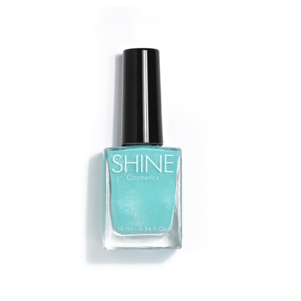 Esmalte de uñas profesional Green Stars Verde Escarchado de Shine Cosmetics efecto gel vegano 14 free de 10 ml, secado rápido