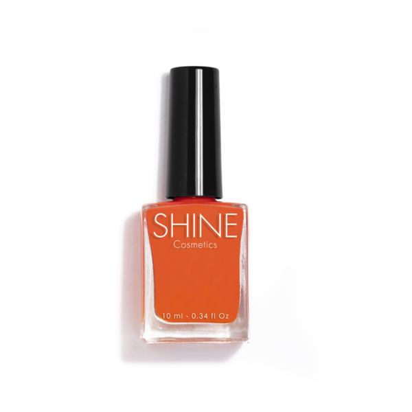 Esmalte de uñas profesional Happy Orange Naranja de Shine Cosmetics efecto gel vegano 14 free de 10 ml, secado rápido
