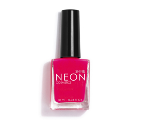 Esmalte de uñas profesional Neon Fucsia de Shine Cosmetics efecto gel vegano 14 free de 10 ml, secado rápido