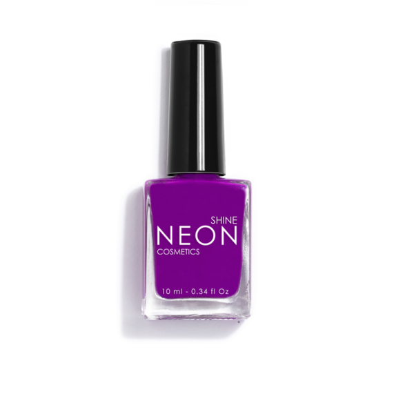 Esmalte de uñas profesional Neon Purple Morado de Shine Cosmetics efecto gel vegano 14 free de 10 ml, secado rápido