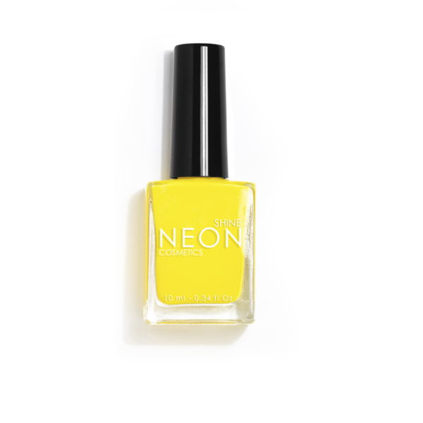 Esmalte de uñas profesional Neon Yellow Amarillo de Shine Cosmetics efecto gel vegano 14 free de 10 ml, secado rápido