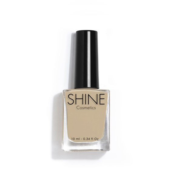 Esmalte de uñas profesional New Sand Nude de Shine Cosmetics efecto gel vegano 14 free de 10 ml, secado rápido