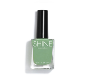 Esmalte de uñas profesional oliva de Shine Cosmetics efecto gel vegano 14 free de 10 ml, secado rápido