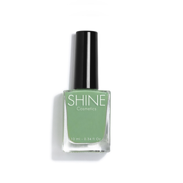 Esmalte de uñas profesional oliva de Shine Cosmetics efecto gel vegano 14 free de 10 ml, secado rápido