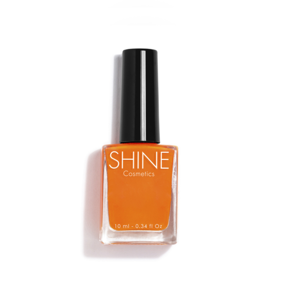 Esmalte de uñas profesional Orange Life Naranja de Shine Cosmetics efecto gel vegano 14 free de 10 ml, secado rápido