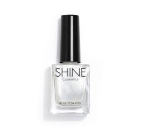 Esmalte de uñas profesional Pearly White Perlado de Shine Cosmetics efecto gel vegano 14 free de 10 ml, secado rápido