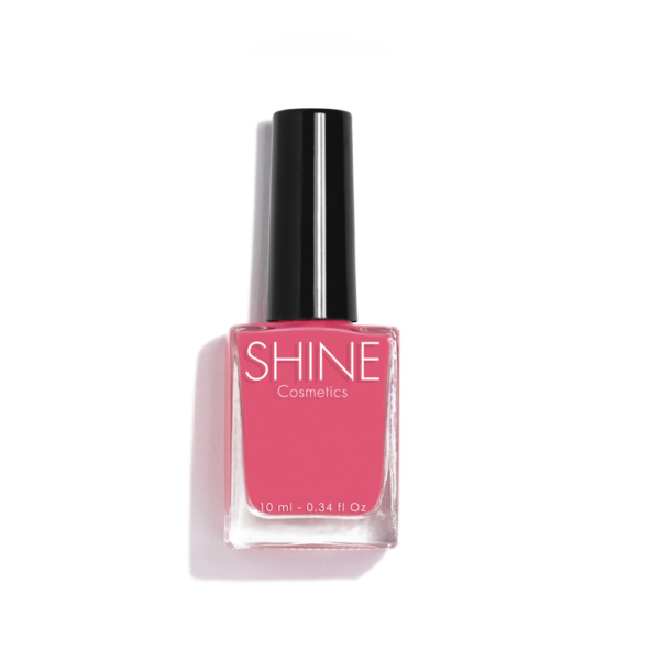 Esmalte de uñas profesional Red Salmon de Shine Cosmetics efecto gel vegano 14 free de 10 ml, secado rápido