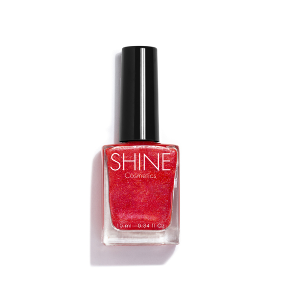 Esmalte de uñas profesional Red Shine de Shine Cosmetics efecto gel vegano 14 free de 10 ml, secado rápido
