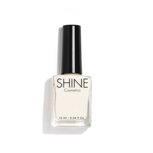 Esmalte de uñas profesional Alpine White de Shine Cosmetics efecto gel vegano 14 free de 10 ml, secado rápido