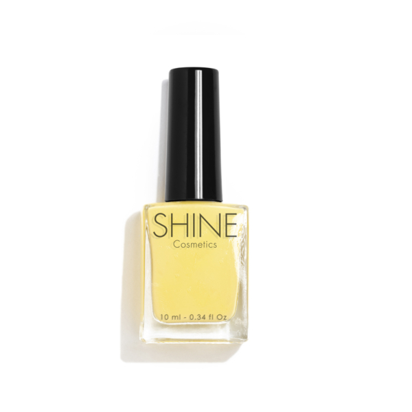 Esmalte de uñas profesional Yellow Sunrise de Shine Cosmetics efecto gel vegano 14 free de 10 ml, secado rápido