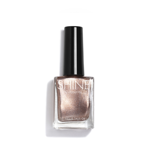 Esmalte de uñas profesional Rose Gold Metalizado de Shine Cosmetics efecto gel vegano 14 free de 10 ml, secado rápido