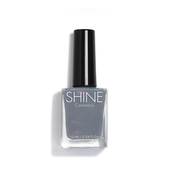 Esmalte de uñas profesional Iceland Night gris escarchado de Shine Cosmetics efecto gel vegano 14 free de 10 ml, secado rápido